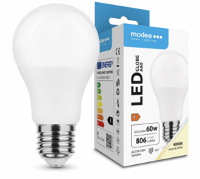 LCB LED Europe  LED Lamp - E27 A60 - 8,5W 806lm - 4000K - PVC