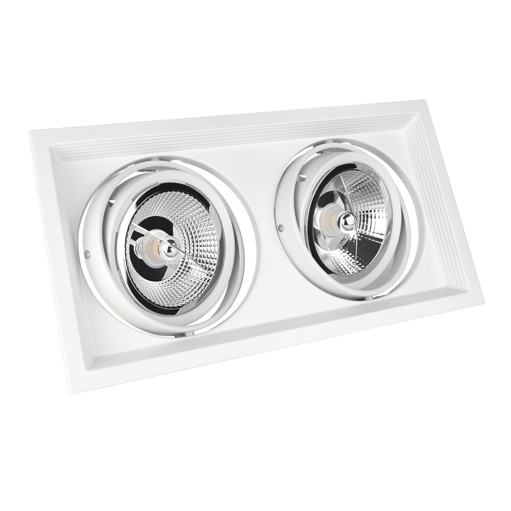 Spectrum voor de installateur LED Inbouwspot armatuur Dubbel - Wit  AR111  -  186MM - 2-Lichts  GU10 Fitting |  Kantelbaar excl. Lichtbron - 186x336x43mm