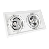 Spectrum LED Inbouwspot armatuur Dubbel - Wit  AR111  -  186MM - 2-Lichts  GU10 Fitting |  Kantelbaar excl. Lichtbron - 186x336x43mm Spectrum LED Inbouwspot armatuur Dubbel - Wit  AR111  -  186MM - 2-Lichts  GU10 Fitting |  Kantelbaar excl. Lichtbron - 186x336x43mm