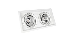 Spectrum voor de installateur: Betaalbare kwaliteit en veelzijdige LED-oplossingen LED Inbouwspot armatuur Dubbel - Wit  AR111  -  186MM - 2-Lichts  GU10 Fitting |  Kantelbaar excl. Lichtbron - 186x336x43mm