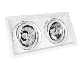 Spectrum voor de installateur LED Inbouwspot armatuur Dubbel - Wit  AR111  -  186MM - 2-Lichts  GU10 Fitting |  Kantelbaar excl. Lichtbron - 186x336x43mm