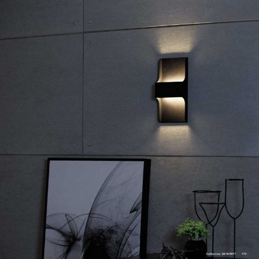 LED Wandlamp IP65 - Up Down light - Zwart -2x 755lm - 2700K - Dimbaar | 5 jaar garantie LED Wandlamp IP65 - Up Down light - Zwart -2x 755lm - 2700K - Dimbaar | 5 jaar garantie