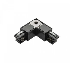 Spectrum voor de installateur 3-Fase Spanningsrail toebehoren | L stuk - Hoek verbinding - Links + Rechts  voeding Connector - 3 phase - Zwart