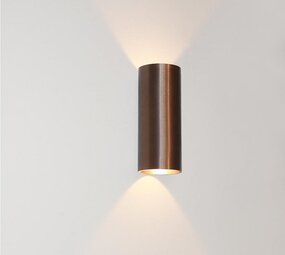 Artdelight LED Wandlamp  Up Down - Rond Brons Geborsteld - 2x6W 2x540lm - 2700K 830 - Dimbaar
