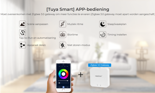 LCB LED Europe  LED Schijnwerper - 30W RGB+CCT LED-schijnwerper (Zigbee 3.0) - Waterdicht IP65