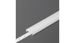 Topmet LED Strip profiel - Diagonaal 14 F/TY - Afdekkap Opaal melk wit - 2000 mm