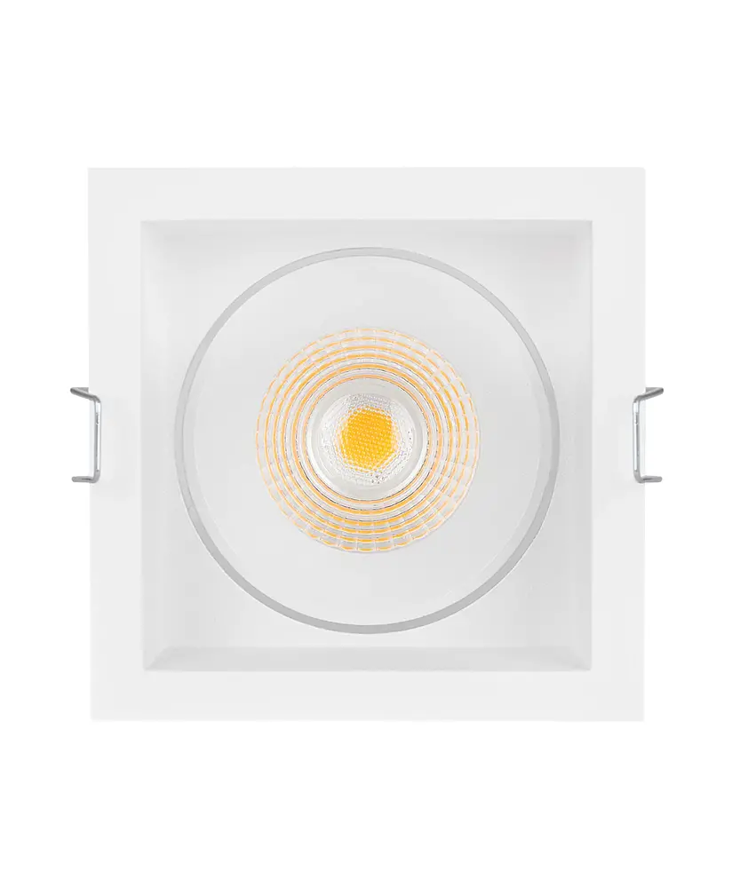 Ledvance Zakelijk: Professionele LED Verlichting & Armaturen LED Inbouwspot - Vierkant - Kantelbaar - 8W 650lm - 3000K Warm Wit - Wit Armatuur | IP20 - Zaagmaat Ø68mm - SPOT SQUARE DK ADJ