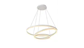 Lucide Dimbare LED Hanglamp - Ringlamp - TRINITI Wit 800MM - 125W 3000K 930 Warm Wit - 1-Lichts | TRIAC Dimbaar - 3 Jaar Garantie