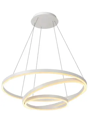 Lucide Dimbare LED Hanglamp - Ringlamp - TRINITI Wit 800MM - 125W 3000K 930 Warm Wit - 1-Lichts | TRIAC Dimbaar - 3 Jaar Garantie