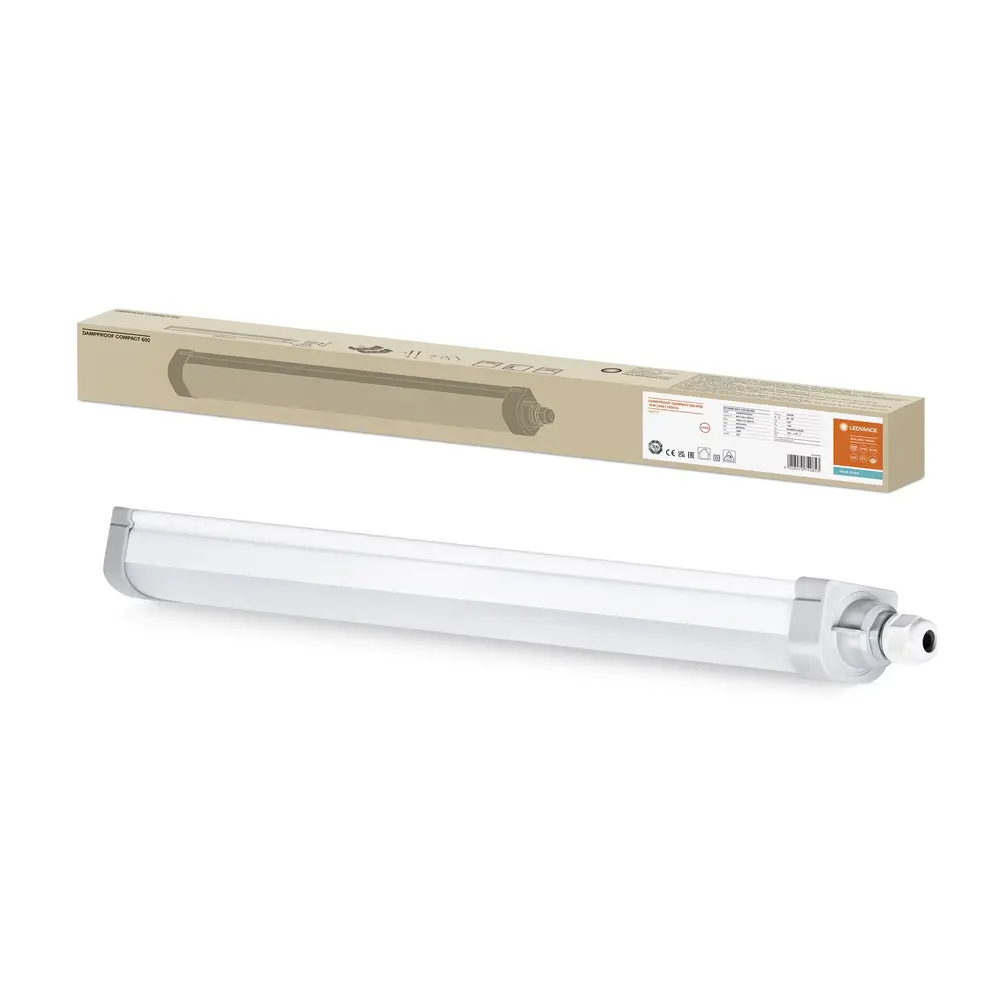 Ledvance Zakelijk: Professionele LED Verlichting & Armaturen LED Montagebalk - IP66 - 16W 1600lm - 60cm - 4000K Koel Wit | Polycarbonaat Behuizing - Stof- & Waterdicht