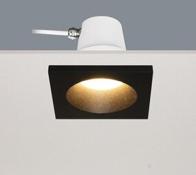 Artdelight LED GU10 Inbouwspot IP65 - Vierkant BADOS 95MM - Matt Zwart 1-Lichts -  |  Stralingshoek 36° - Zaagmaat 84MM