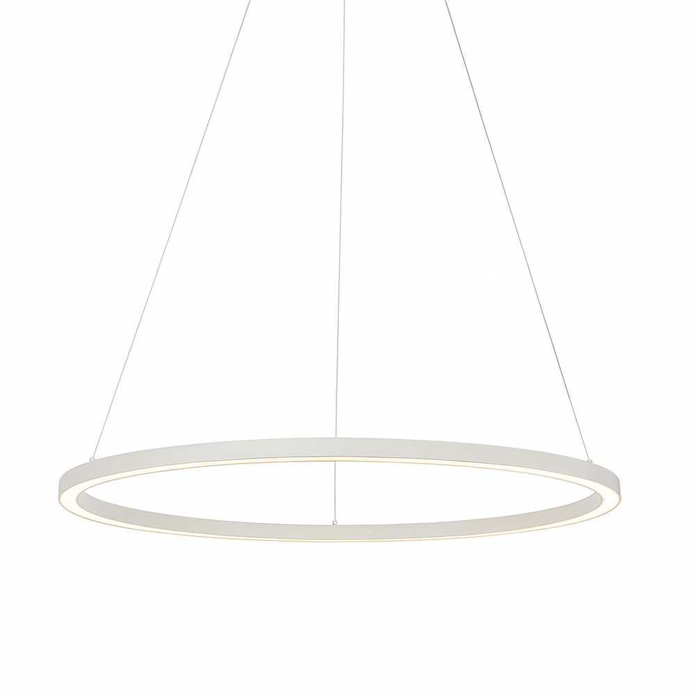 LCB LED Europe  DALI Hanglamp Ringlamp XL - 200CM - Mat Wit - 1-Lichts Down - 2700K 927 | 24V - DALI2 Dimbaar 2000x60x40MM - Pendel 2000MM