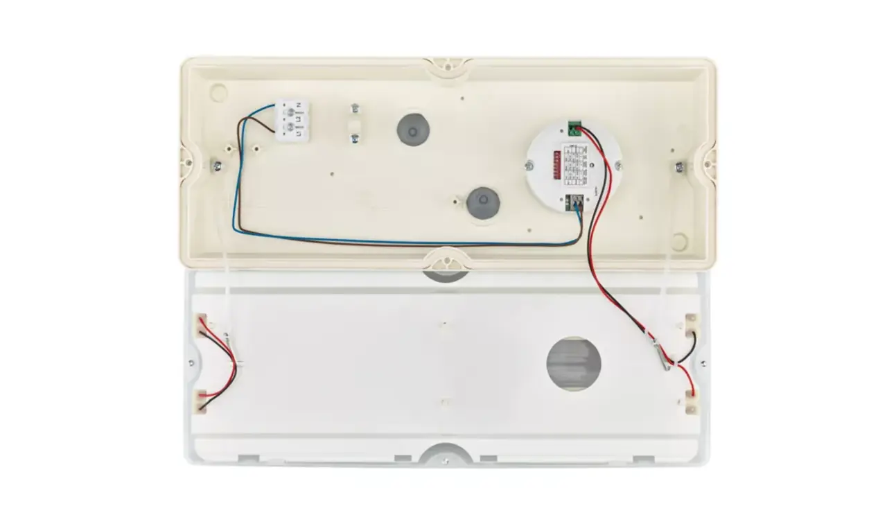 Philips LED Verlichting | Officieel distributeur LED Bulkhead - Ledinaire - WL055V - Wit - IP65 - 6w 630lm - 4000K Koel Wit - 374x150mm | Bewegingssensor