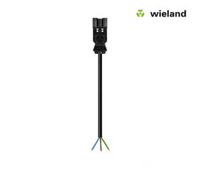 Wieland GST18i3 Aansluitsnoer - Male Connector | 3×0.75mm² | 1 Meter | Zwart | 92.230.1004.1