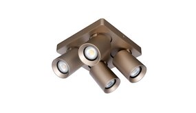 Artdelight LED Plafondspot Megano - Champagne - GU10 Fitting - 4 Voudig | 5 jaar garantie