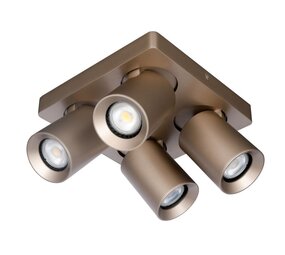 Artdelight LED Plafondspot Megano - Champagne - GU10 Fitting - 4 Voudig | 5 jaar garantie