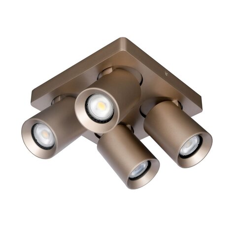 Artdelight LED Plafondspot Megano - Champagne - GU10 Fitting - 4 Voudig | 5 jaar garantie