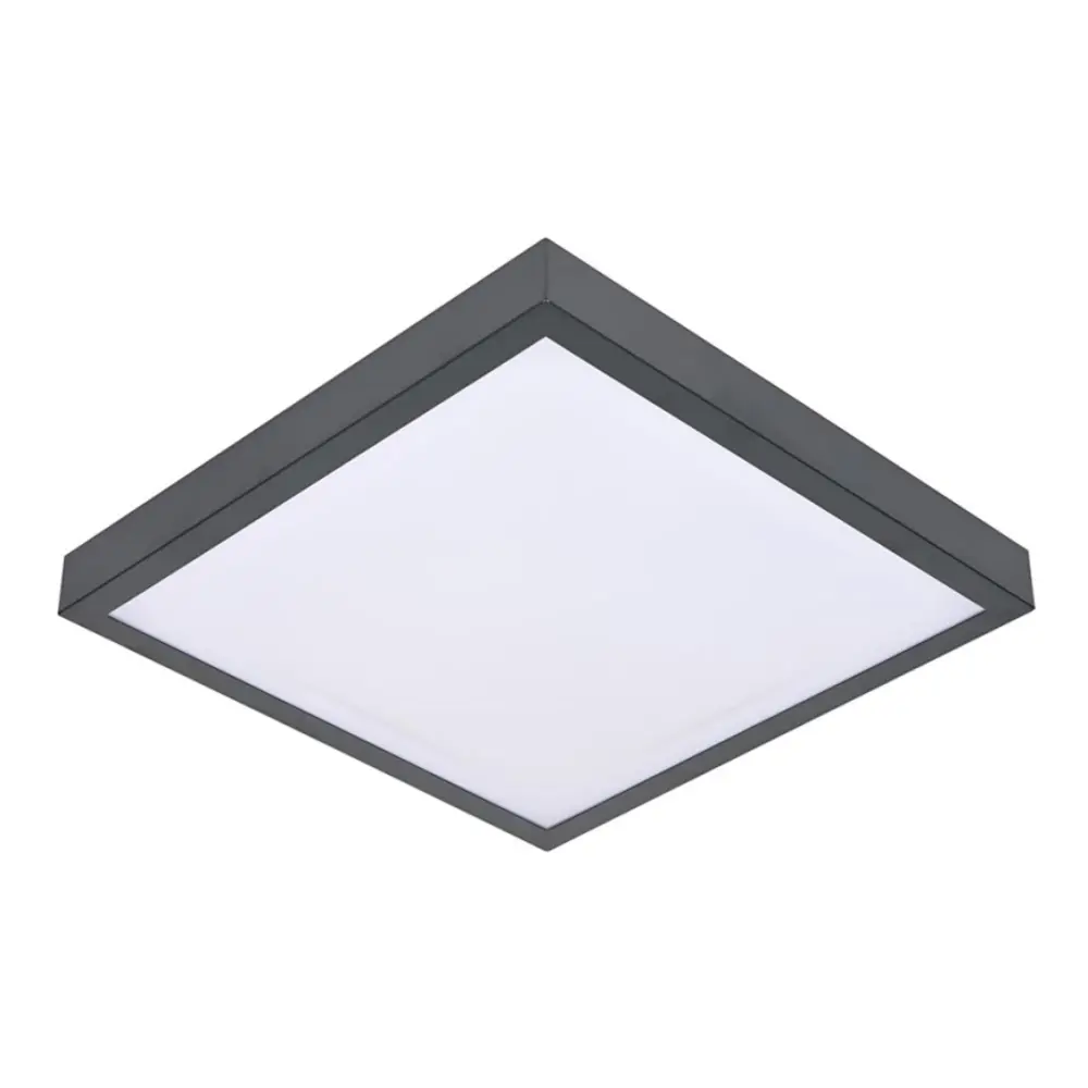 LED Nood Plafond Wandlamp Vierkant IP54 - Grijs – 12W 2000Lm – 3000K Warm Wit | IK08 - 30CM 3H Nood pack