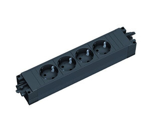 Wieland Bachmann STEP BASE Stekkerdoos Zwart - 4-Voudig Shuko CEE7 RA – 3 Pins GST18i3 Wieland Doorkoppelbaar