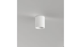 Artdelight LED Plafondspot Gips - Japandi Geribbeld - Wit 110MM Rond -  1-Lichts GU10 Fitting | IP20 - 11x13cm - Overschilderbaar