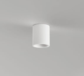Artdelight LED Plafondspot Gips - Japandi Geribbeld - Wit 110MM Rond -  1-Lichts GU10 Fitting | IP20 - 11x13cm - Overschilderbaar