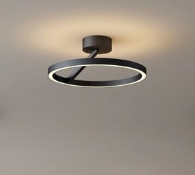 Artdelight Dimbare LED  Plafond Ringlamp - 330MM Zwart -  25W 2640Lm - 2700K 927 Warm Wit | 2-Lichts - Oregon Up Down - TRIAC DIM