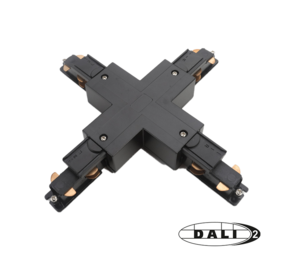 LCB LED Europe  3-Fase DALI Spanningsrail - Toebehoren | X Kruis verbinding - SPS 2 Connetor 3 phase - Zwart