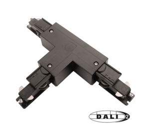 LCB LED Europe  3-Fase DALI Spanningsrail toebehoren | T verbinding T1 - Koppelstuk - Rechts 1 - voeding SPS Connector - Zwart