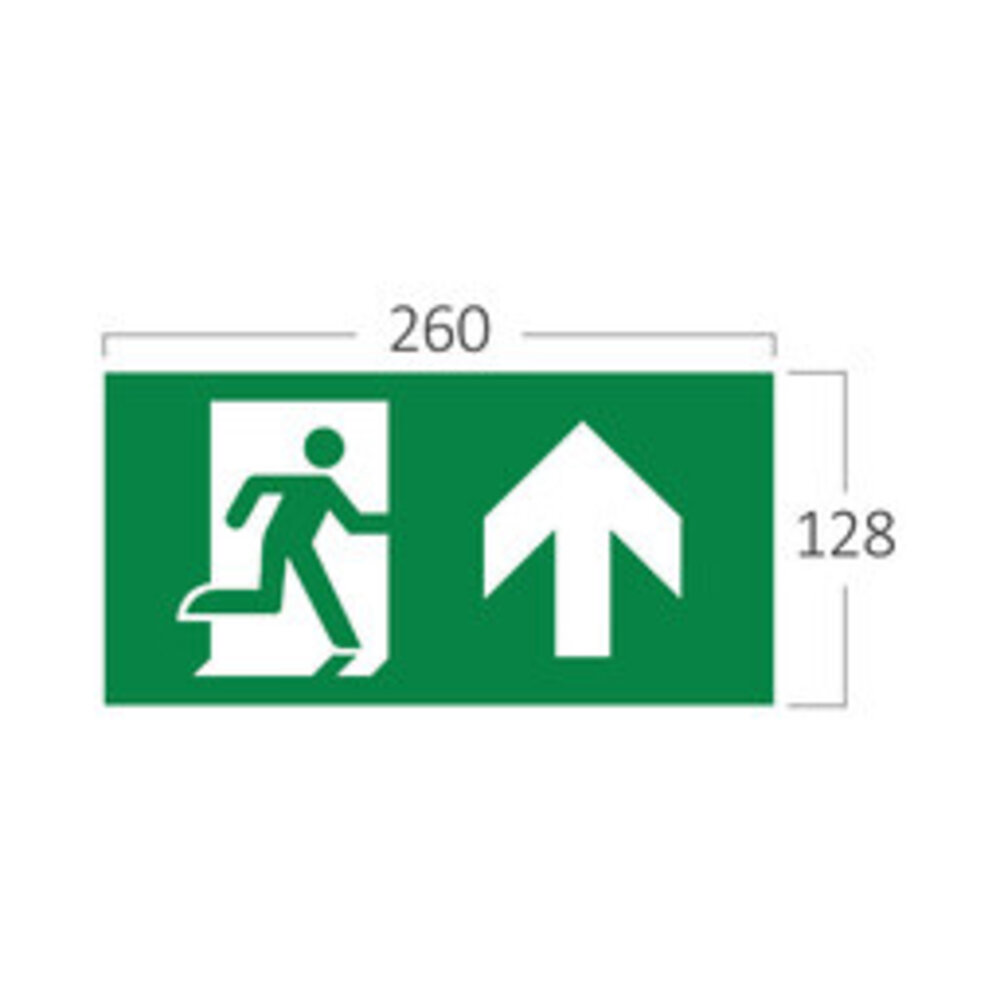 Braytron LED Noodverlichting Pictogram - Exit met pijl omhoog - Sticker Braytron LED Noodverlichting Pictogram - Exit met pijl omhoog - Sticker