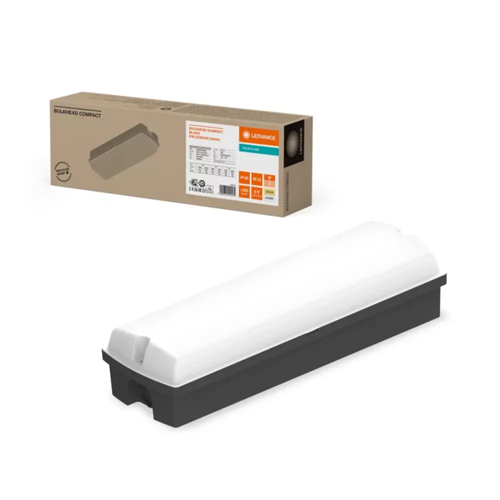 LED Bulkhead Opbouwlamp - Zwart - IP65 IK06 - 5W/7W/9W - 3000K/4000K - 356x80x115mm | CCT SWITCH - DIP SWITCH LED Bulkhead Opbouwlamp - Zwart - IP65 IK06 - 5W/7W/9W - 3000K/4000K - 356x80x115mm | CCT SWITCH - DIP SWITCH