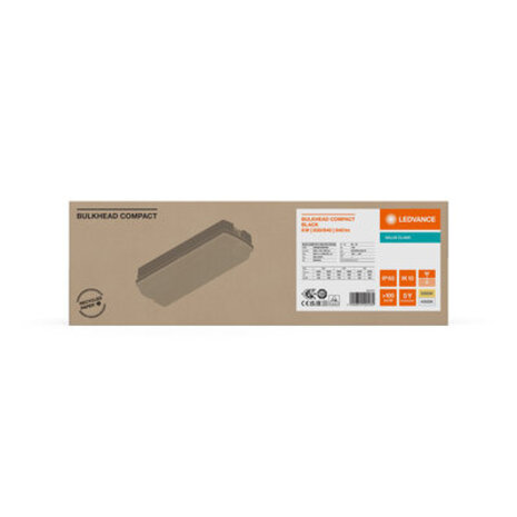 Ledvance Zakelijk: Professionele LED Verlichting & Armaturen | voor de installateur LED Bulkhead Opbouwlamp - Zwart - IP65 IK06 - 5W/7W/9W - 3000K/4000K - 356x80x115mm | CCT SWITCH - DIP SWITCH