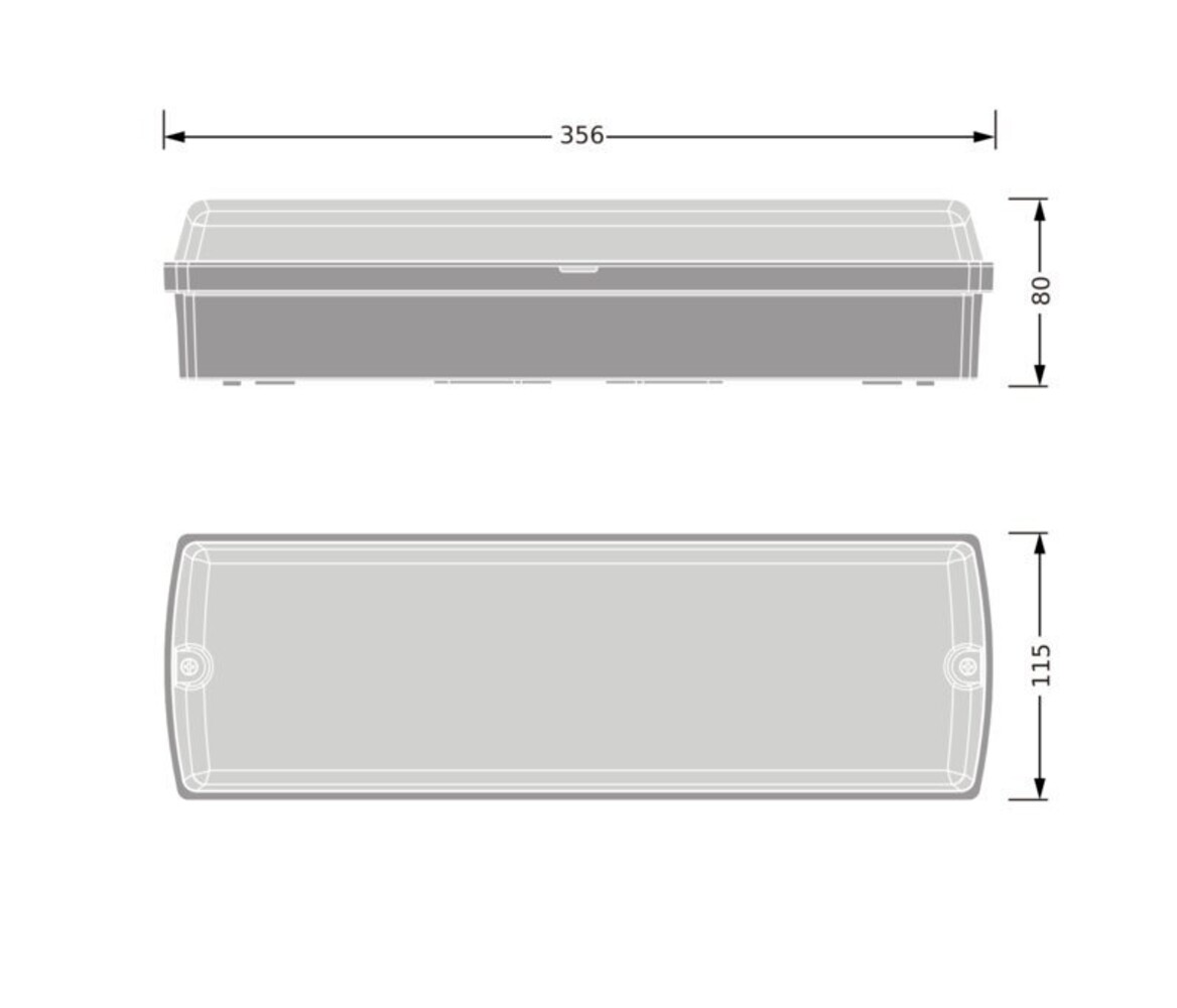 Ledvance Zakelijk: Professionele LED Verlichting & Armaturen | voor de installateur LED Bulkhead Opbouwlamp - Wit - IP65 IK06 - 5W/7W/9W - 3000K/4000K - 356x80x115mm | CCT SWITCH - DIP SWITCH - Beweging & Lichtsensor