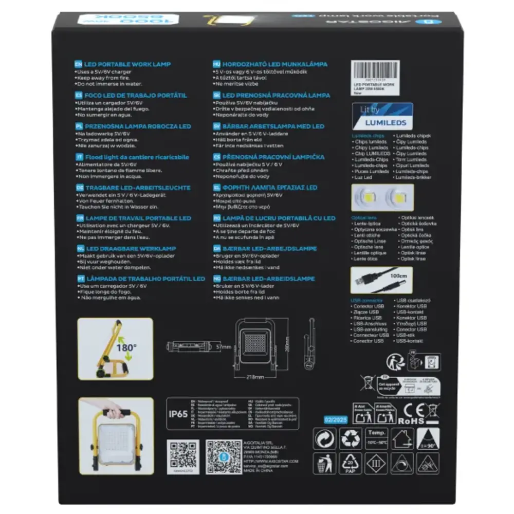 Aigostar LED Werklamp oplaadbaar IP65 - 30W 1000 Lumen - 6500K daglicht wit - Tot 12 uur gebruik Aigostar LED Werklamp oplaadbaar IP65 - 30W 1000 Lumen - 6500K daglicht wit - Tot 12 uur gebruik