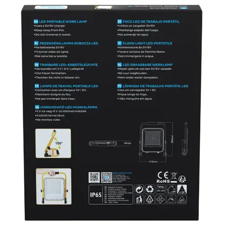 Aigostar LED Werklamp oplaadbaar IP65 - 100W 2400 Lumen - 6500K daglicht wit - Tot 12 uur gebruik Aigostar LED Werklamp oplaadbaar IP65 - 100W 2400 Lumen - 6500K daglicht wit - Tot 12 uur gebruik