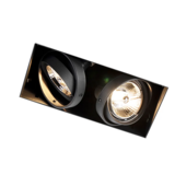 LCB LED Europe  Trimless Inbouwspot AR70 - 217x105MM - Mat zwart  2-Lichts Dubbel | GU10 Fitting - Kantelbaar 30°