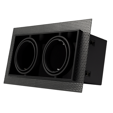 Trimless Inbouwspot AR70 - 217x105MM - Mat zwart 2-Lichts Dubbel | GU10 Fitting - Kantelbaar 30° Trimless Inbouwspot AR70 - 217x105MM - Mat zwart 2-Lichts Dubbel | GU10 Fitting - Kantelbaar 30°