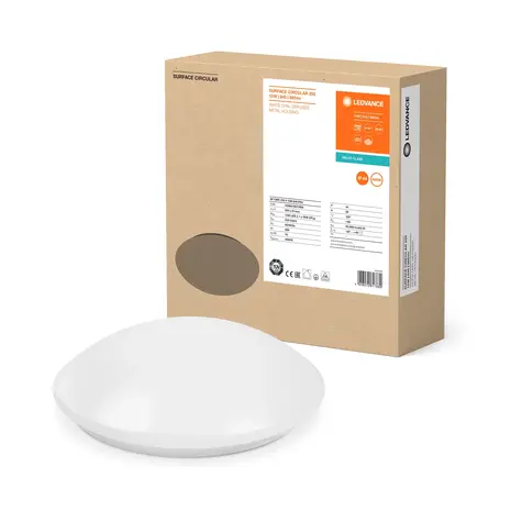 Ledvance Zakelijk: Professionele LED Verlichting & Armaturen | voor de installateur LED Plafond/ Wandlamp - IP44 Bulkhead Surface -  Wit - 13W 920Lm - 4000k 840 Helder Wit | IK03 - Ø250mm - 3 jaar garantie