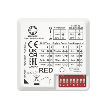 Ledvance Zakelijk: Professionele LED Verlichting & Armaturen LED Bulkhead Plafond / Wand armatuur Combo Toebehoren | Daglicht en Beweging Sensor |  Dimstep - 20% standby Modus - Type Combo