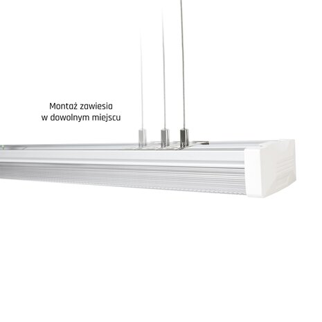 Spectrum voor de installateur LED Opbouw Pendel Armatuur IP44 120CM - 40W 5120Lm 128Lm p/w - 4000K 840 Koel Wit | UGR19 Prisma - 5 jaar garantie