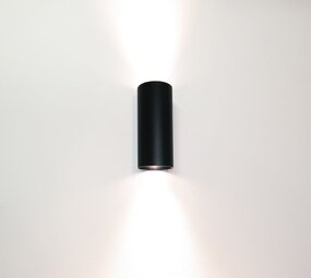 Artdelight LED Wandlamp Rond IP20 -  Zwart Roulo 154MM - Up and Down - 2-Lichts | 2x GU10 fitting  - 230v