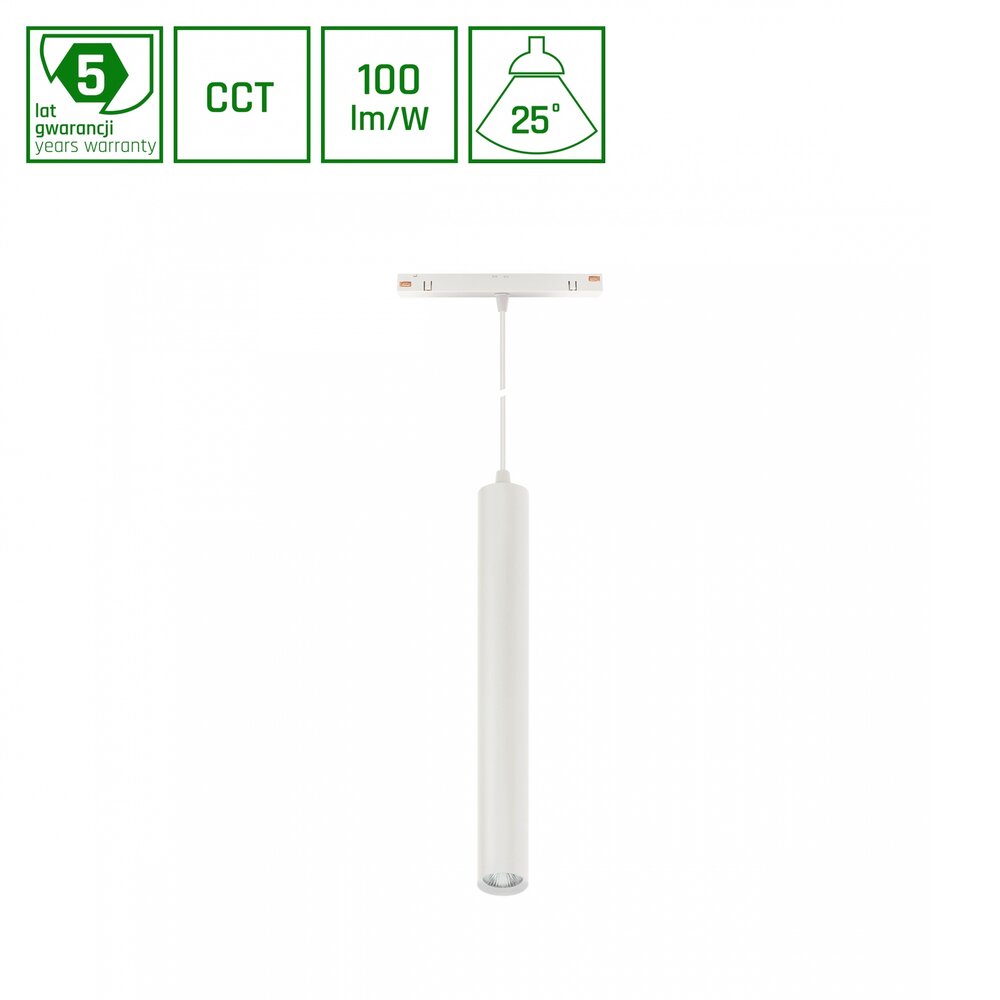 Spectrum DALI 48V Railspot Shift 12W - Pendel staaflamp Wit - Tunable white 2700-6000K TW 927-960 | 295x 40MM DALI2 Dimbaar Spectrum DALI 48V Railspot Shift 12W - Pendel staaflamp Wit - Tunable white 2700-6000K TW 927-960 | 295x 40MM DALI2 Dimbaar
