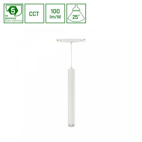 Spectrum voor de installateur DALI  48V Railspot Shift 12W - Pendel staaflamp Wit - Tunable white  2700-6000K TW 927-960 | 295x 40MM DALI2 Dimbaar