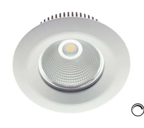 Macbright Dimbare LED Downlight IP54 - PLUTO 238MM   Wit - 9.3W 1100Lm- 3000K 830  Warm wit |  TRIAC DIM - Zaagmaat 165MM + Wieland GST18i3