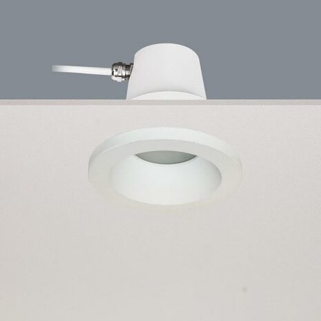 Artdelight Inbouwspot armatuur IP65 - Bados 90MM - Matt Wit - 1-Lichts | GU10 Fitting - Geschikt voor Badkamer - Zaagmaat 84MM