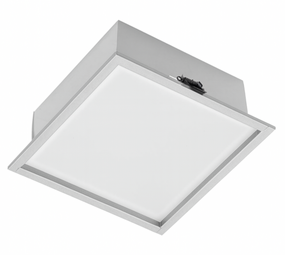 Macbright LED Downlight Vierkant IP40  - 19W 2000Lm - 210MM - Silver  - 3000K 830  Warm Wit | Zaagmaat 190MM -  Staal RAL9006