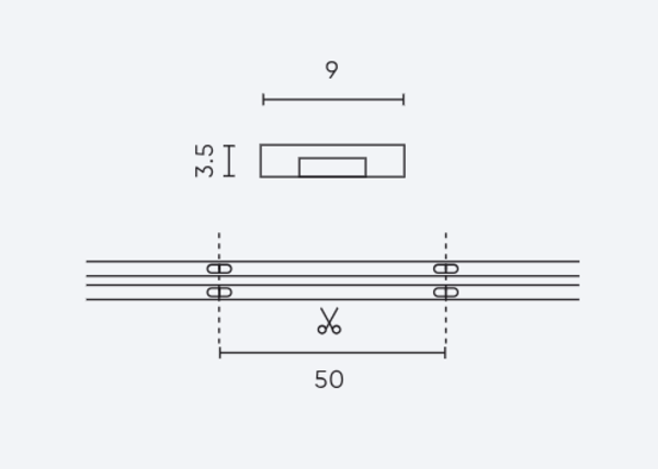 LED line verlichting - Betaalbare Professionele LED Oplossingen LED Strip Lichtlijn - 5m - 9mm breed - 24V 11W/M - 480leds p/m - COB - 2700K - IP66