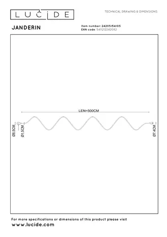 Lucide Dimbare LED Lichtslang Wandlamp - Champagne JANDERIN - TW Tunable White CCT  2200K-3300K  | 5 Meter  NEON FLEX - Handbewegingssensor