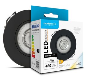 Modee Lighting LED inbouwspot - Zwart - 4W - 3CCT - 3000K/4000K/6500K - 480lm - IP44 - 80mm - Kantelbaar - Dimbaar | Zaagmaat 68mm