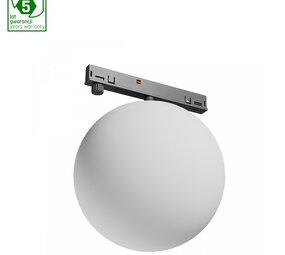 Spectrum voor de installateur LED Railsysteem NANO SHIFT - Globe - Zwart - 7W - 3000K Warm wit - 615lm - IP20 - 100x120mm | 48V Magnetische Railspot