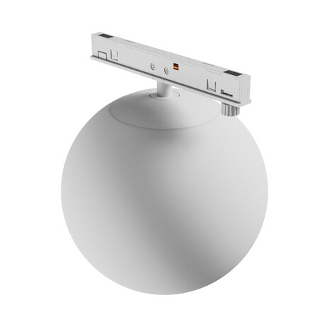 Spectrum voor de installateur LED Railsysteem NANO SHIFT - Globe - Wit - 7W - 3000K Warm wit - 615lm - IP20 - 100x120mm | 48V Magnetische Railspot